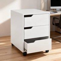 ERGOVEXA 3 Drawer Mobile File Cabinet, White