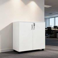 ERGOVEXA Two-Tier Locking Office Storage Cabinet, White