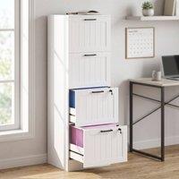 ERGOVEXA Lockable 4 Drawer Filing Cabinet, White