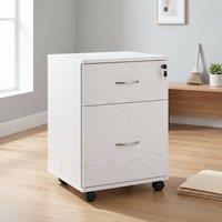 ERGOVEXA Two Drawer Lockable Filing Cabinet, White