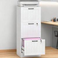 ERGOVEXA Lockable 3 Drawer Filing Cabinet, White