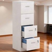 ERGOVEXA Four-Drawer Lockable Filing Cabinet, White