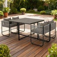 ERGOVEXA 4 Seater Rattan Cube Garden Furniture Set, Grey