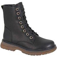 Cipriata Women's Lace Up Combat Boots in Black | Size: 4