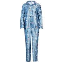 Winnie The Pooh Women's Eeyore Satin Straight Leg Long Pyjama Set in Blue | Size: 10-12