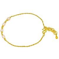 Nudie Jewellery Women's Perla Pearl Regular Bracelet in 18k Gold | Size: 18.5 cm