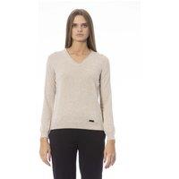 Baldinini Trend Women's Vneck Cashmere Sweater Model Ba23835 in Nude | Size: Small
