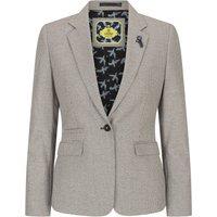 Infinity Leather Women's Tweed Tailored Fit Wool Blend Blazer in Beige | Size: 10