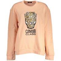 Cavalli Class Women's Leopard Print Crewneck Sweatshirt in Fawn | Size: XL