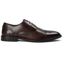 Infinity Leather Men's Burnished Leather Formal Derby Shoes - Regent in Dark Brown | Size: 10