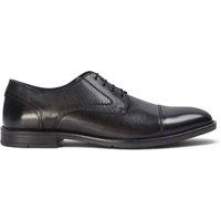 Infinity Leather Men's Burnished Leather Formal Derby Shoes - Regent in Black | Size: 6