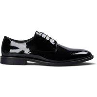 Infinity Leather Men's Patent Leather Plain Derby Shoes - Beaumont in Black | Size: 6