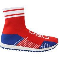 Dolce & Gabbana Men's Blue Red Sorrento Logo Sneakers Socks Shoes | Size: 8