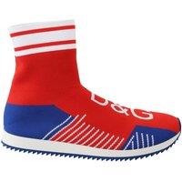 Dolce & Gabbana Men's Blue Red Sorrento Logo Sneakers Socks Shoes | Size: 9