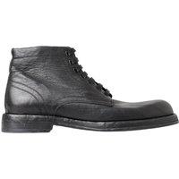 Dolce & Gabbana Men's Black Horse Leather Perugino Boots | Size: 9