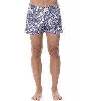Roberto Cavalli Sport Men's Elegant Light-Blue Printed Swimsuit in Light Blue | Size: 52
