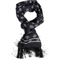 Dolce & Gabbana Men's Crown Print Fringed Scarf in Black