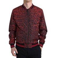 Dolce & Gabbana Men's Red Leopard Bomber Short Coat Jacket | Size: XS