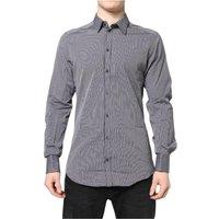 Dolce & Gabbana Men's Black White Striped GOLD Formal Dress Shirt | Size: 30