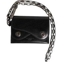Dolce & Gabbana Men's Black Cavallo Leather Wallet Chain Snap Bifold Card Holder