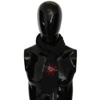 Dolce & Gabbana Men's Cashmere Scarf Union Jack Embroidery in Black