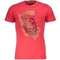 Cavalli Class Men's Leopard Print Short Sleeve Tee in Coral | Size: XL