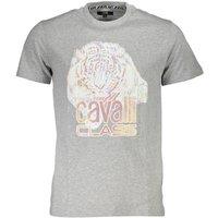Cavalli Class Men's Tiger Graphic Tee Iridescent Print in Grey | Size: Large