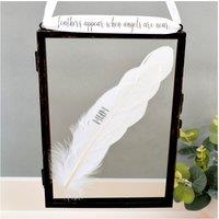 Amaya Rose Ltd In Memory of Mum Real feather Floating Picture Frame. Memorial Gift in Black