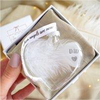 Amaya Rose Ltd In Memory of Dad Feather Heart Bauble Gift Boxed in Clear