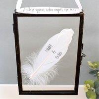 Amaya Rose Ltd In Memory of Mum & Dad Real feather Floating Picture Frame. Memorial in Black