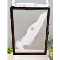 Amaya Rose Ltd In Memory of Pet Cat Dog. Paw Print Real feather Floating Frame in Black
