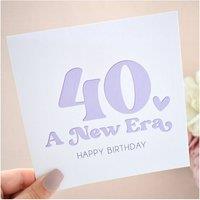 Amaya Rose Ltd 40th Birthday Card-Fourtieth Happy Birthday Era Fourties Elegant Lilac in White | Size: 1 Pack