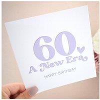 Amaya Rose Ltd 60th Birthday Card - Sixtieth Happy Birthday Era Sixties Elegant Lilac in White | Size: 1 Pack