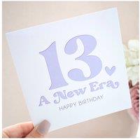 Amaya Rose Ltd 13th Birthday Card - Thirteenth Happy Birthday Era Teenager Lilac in White | Size: 1 Pack