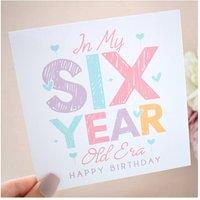 Amaya Rose Ltd In My 6 Year Old Era - Sixth 6th Birthday Card Cute Pastel Milestone in White | Size: 1 Pack