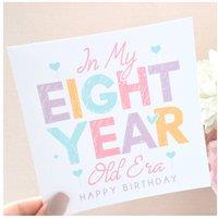 Amaya Rose Ltd In My 8 Year Old Era - Eighth 8th Birthday Card Cute Pastel Milestone in White | Size: 1 Pack