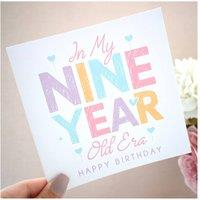 Amaya Rose Ltd In My 9 Year Old Era - Ninth 9th Birthday Card Cute PastelColourful in White | Size: 1 Pack