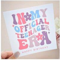 Amaya Rose Ltd In My Official Teen Era - Thirteenth 13th Birthday Card Cute Pastel in White | Size: 1 Pack