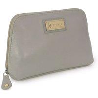 Catwalk Collection Handbags Women's Emma Leather Cosmetic Makeup Bag in Grey