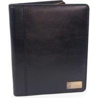 Catwalk Collection Handbags Women's Angela Leather A5 Travel Zipped Folder With Notepad in Black