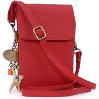Catwalk Collection Handbags Women's Billie Small Leather Crossbody Phone Bag in Red