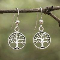Orsa May Women's Sterling Silver Tree Of Life Drop Earrings