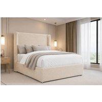 Nexus Mattresses Ltd Portofino Teddy Sprung Divan Set, No Drawers 54 Winged Headboard in Cream | Size: Small Double