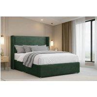 Nexus Mattresses Ltd Portofino Plush Sprung Divan Set, No Drawers 54 Winged Headboard in Emerald | Size: Small Double