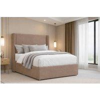 Nexus Mattresses Ltd Portofino Plush Sprung Divan Set, No Drawers 54 Winged Headboard in Bronze | Size: Small Double