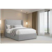 Nexus Mattresses Ltd Portofino Plush Sprung Divan Set, No Drawers 54 Winged Headboard in Silver | Size: Single