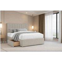 Nexus Mattresses Ltd Kyoto Plush Sprung Divan Set, 4 Drawers 26 Headboard in Cream | Size: Small Double