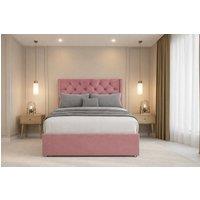 Chester & Oakley Luxora Plush Sprung Divan Set, No Drawers 54 Winged Headboard in Pink | Size: Small Double