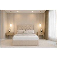 Chester & Oakley Luxora Plush Sprung Divan Set, No Drawers 54 Winged Headboard in Stone | Size: Small Double