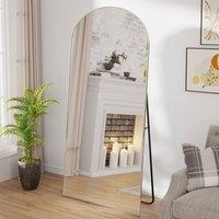 CASSILANDO Silver/White Arch Full Length Mirror 165 x 60 cm (65 x 24 in), Bedroom in Silver | Size: 165 cm x 60 cm x 1.4 cm